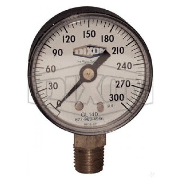 Standard Dry Gauge, 0 to 100 psi, 1/4 in Connection, 3-1/2 in Dial, +/- 3-2-3 %